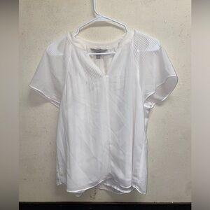 H&M White Blouse with Pleated Design